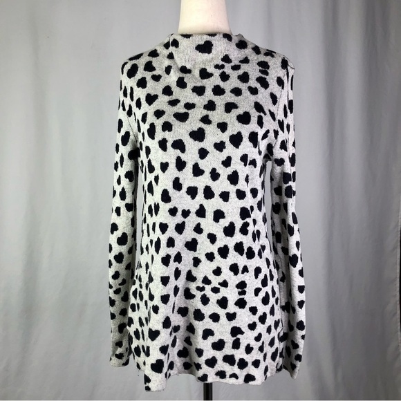 LOFT Sweaters - LOFT cheetah heart sweater grey black M